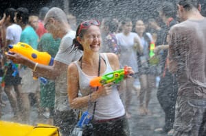 The Songkran festival in Bangkok.