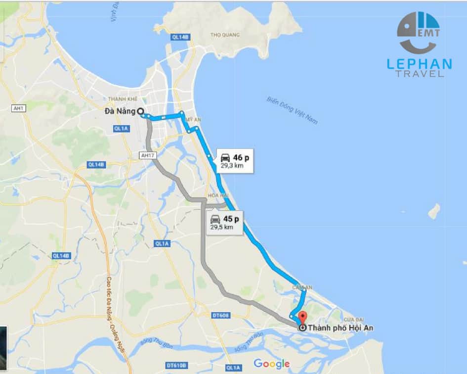 MỘT SỐ TUYẾN ĐƯỜNG ĐI TỪ ĐÀ NẴNG ĐẾN HỘI AN MỘT SỐ TUYẾN ĐƯỜNG ĐI TỪ ĐÀ NẴNG ĐẾN HỘI AN