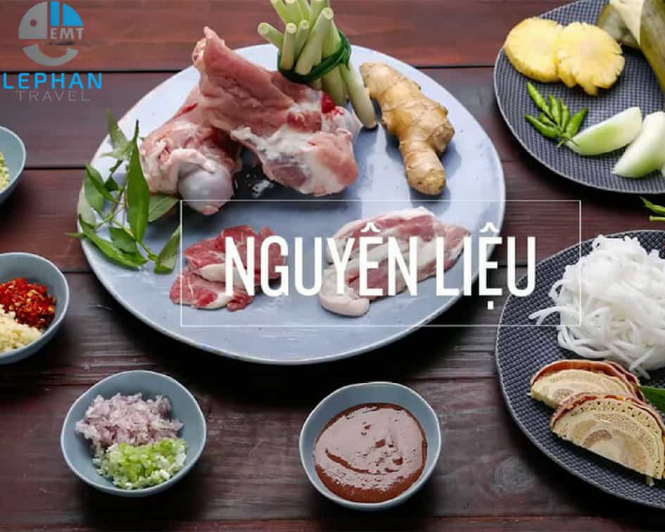 Nguyên liệu làm bún bò huế Nguyên liệu làm bún bò huế