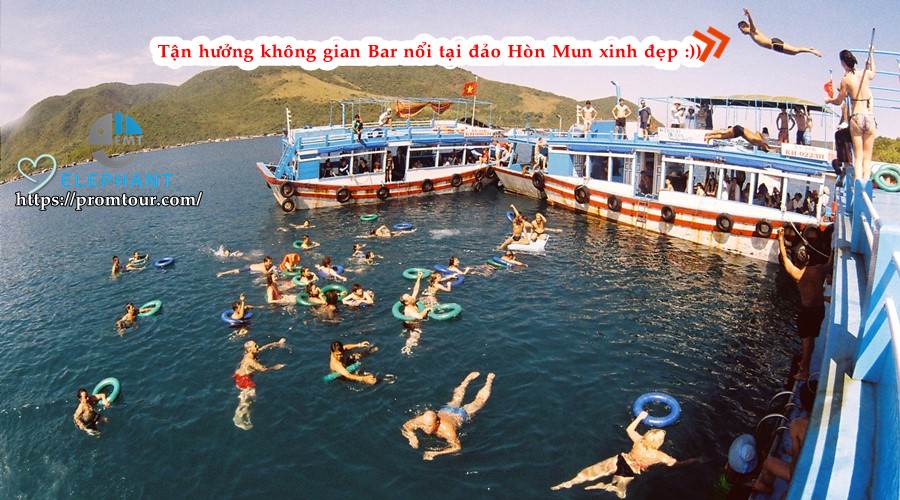 Tẹt ga vui chơi tại không gian Bar nổi tại Hòn Mun