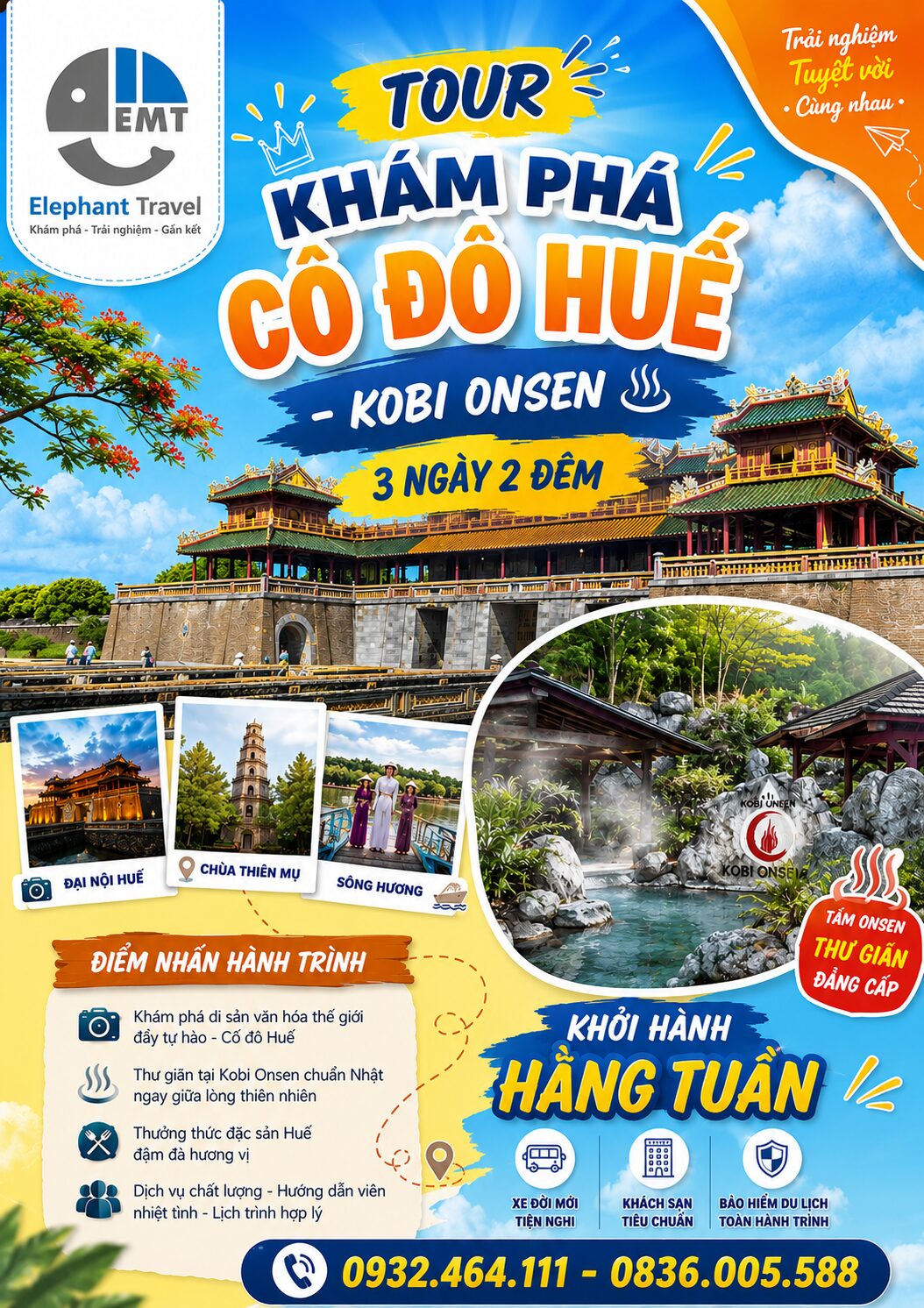 Tour khám phá cố đô Huế – Kobi Onsen 3 ngày 2 đêm